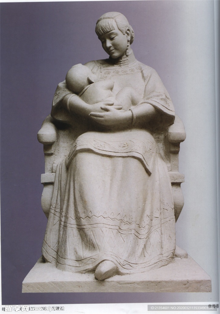 母与子雕塑 母爱 塑像 亲子