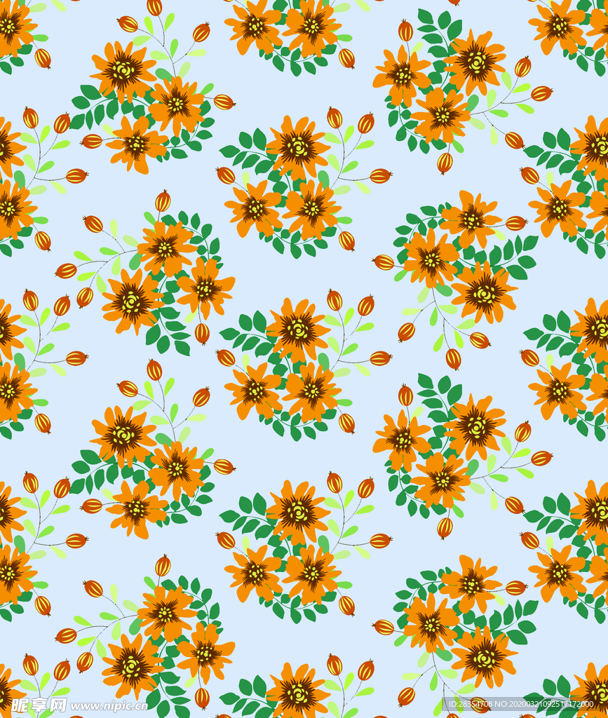 手绘花朵 水彩花 叶子花 菊花