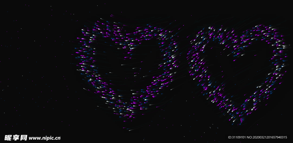 星空爱心黑色背景