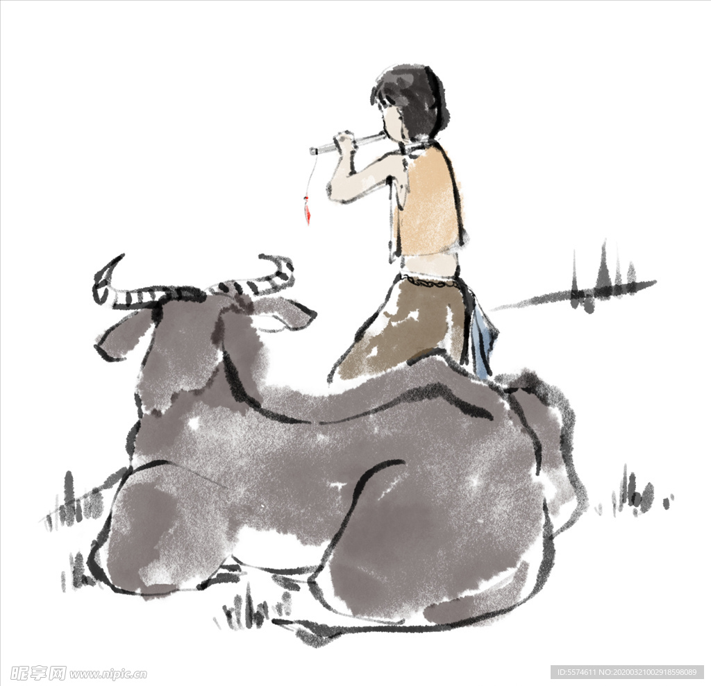 牧童素材