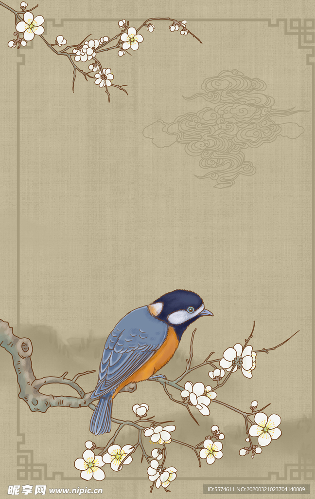 中国风淡雅海报背景