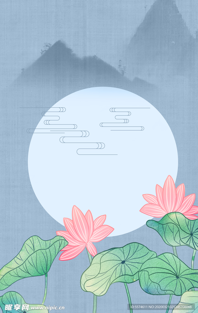 中国风淡雅海报背景