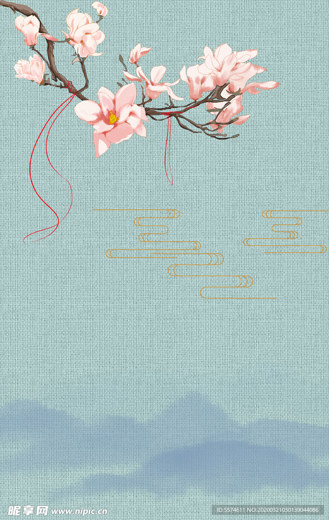 中国风淡雅海报背景