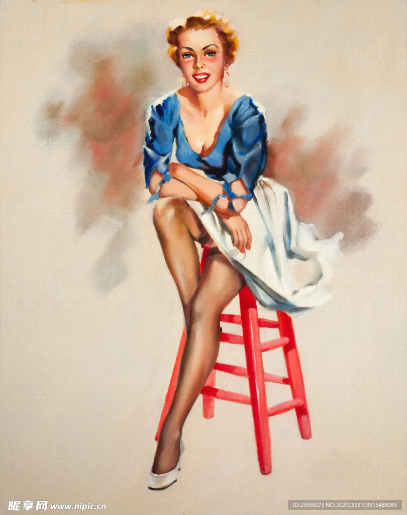 古典绘画油画美女