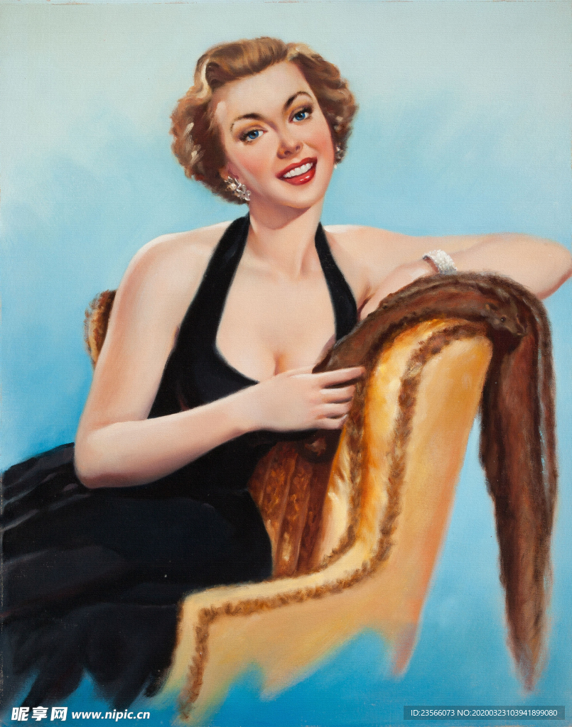 古典绘画油画美女