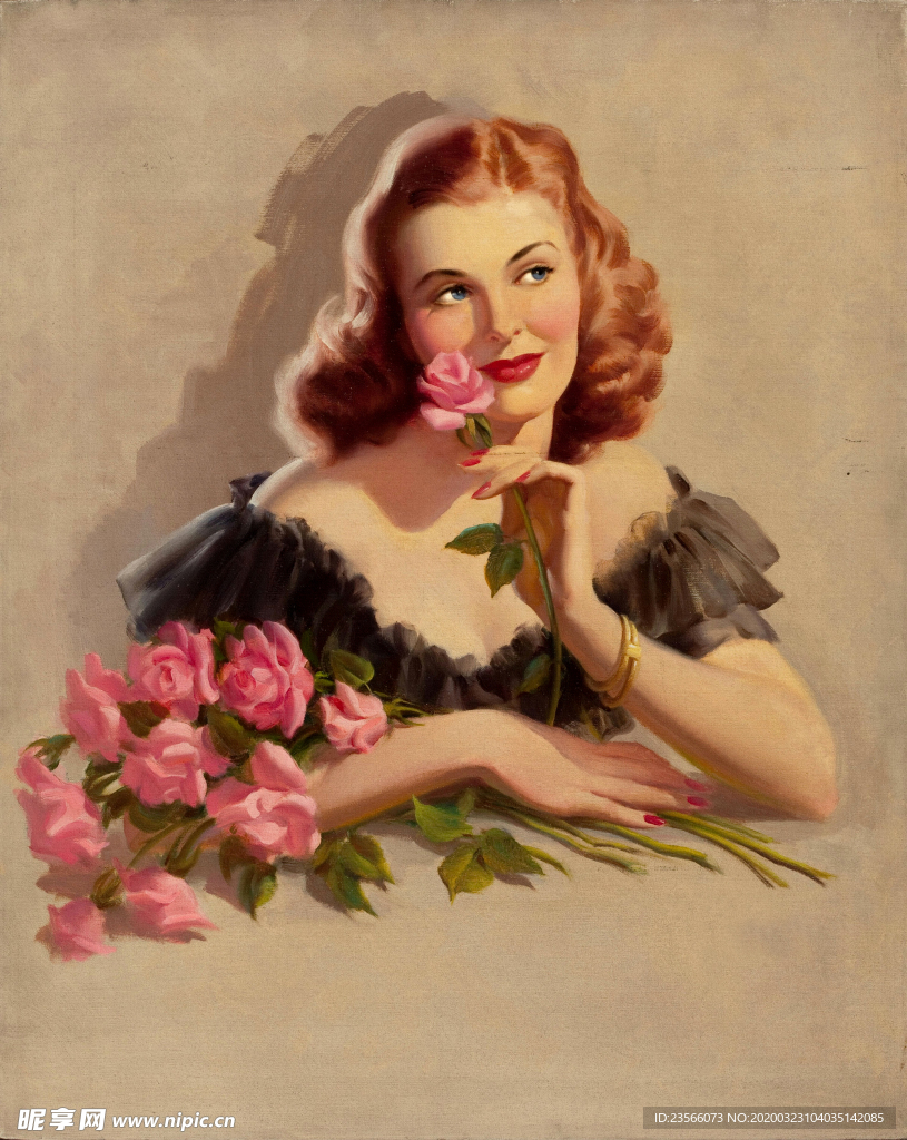 古典绘画油画美女