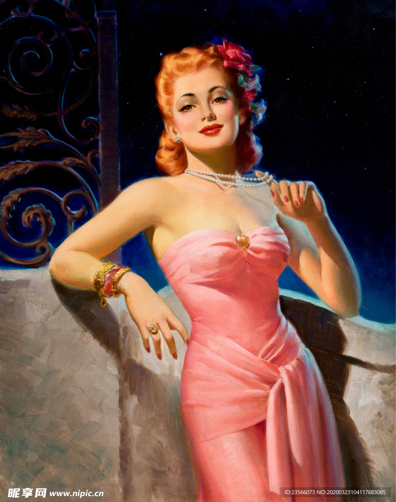 古典绘画油画美女