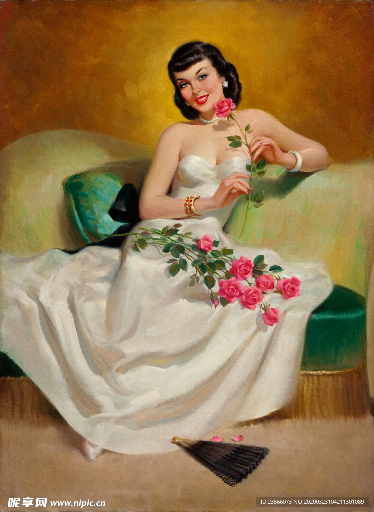 古典绘画油画美女