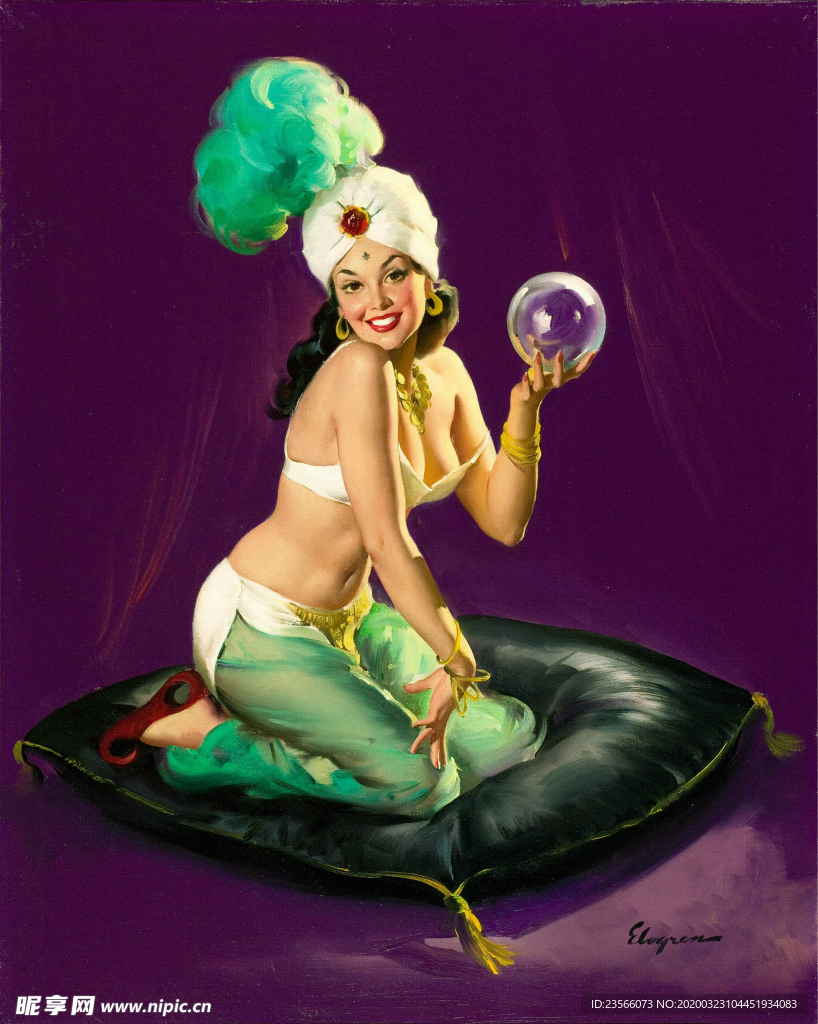 古典绘画油画美女