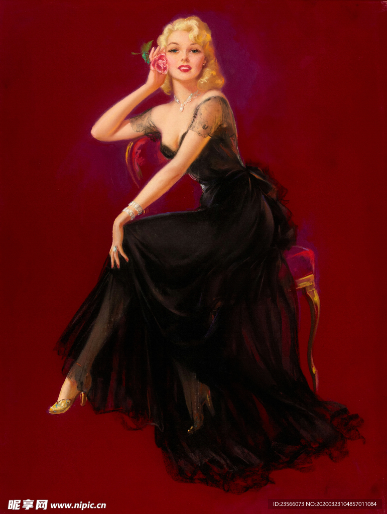 古典绘画油画美女