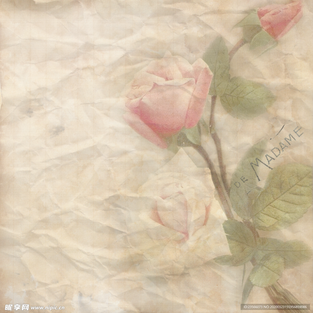 复古田园风花纹背景