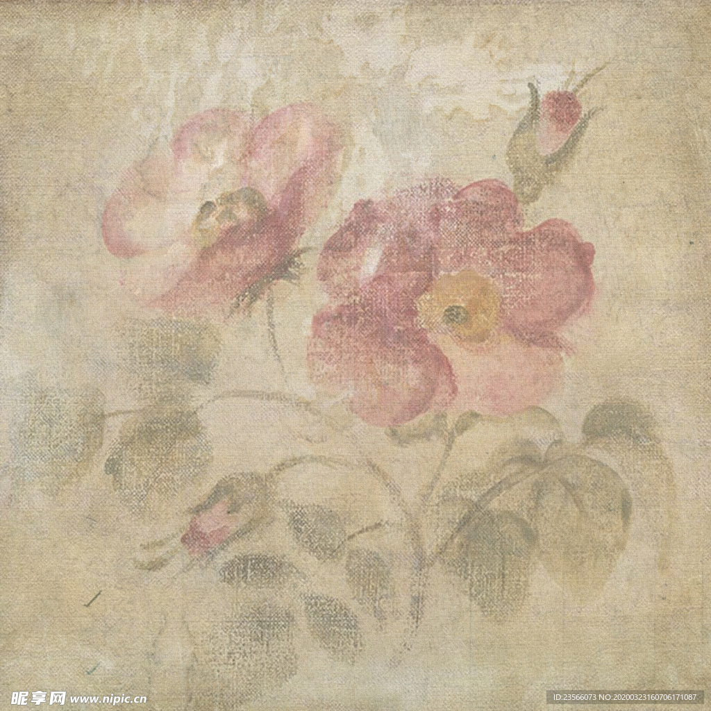 复古田园风花纹背景