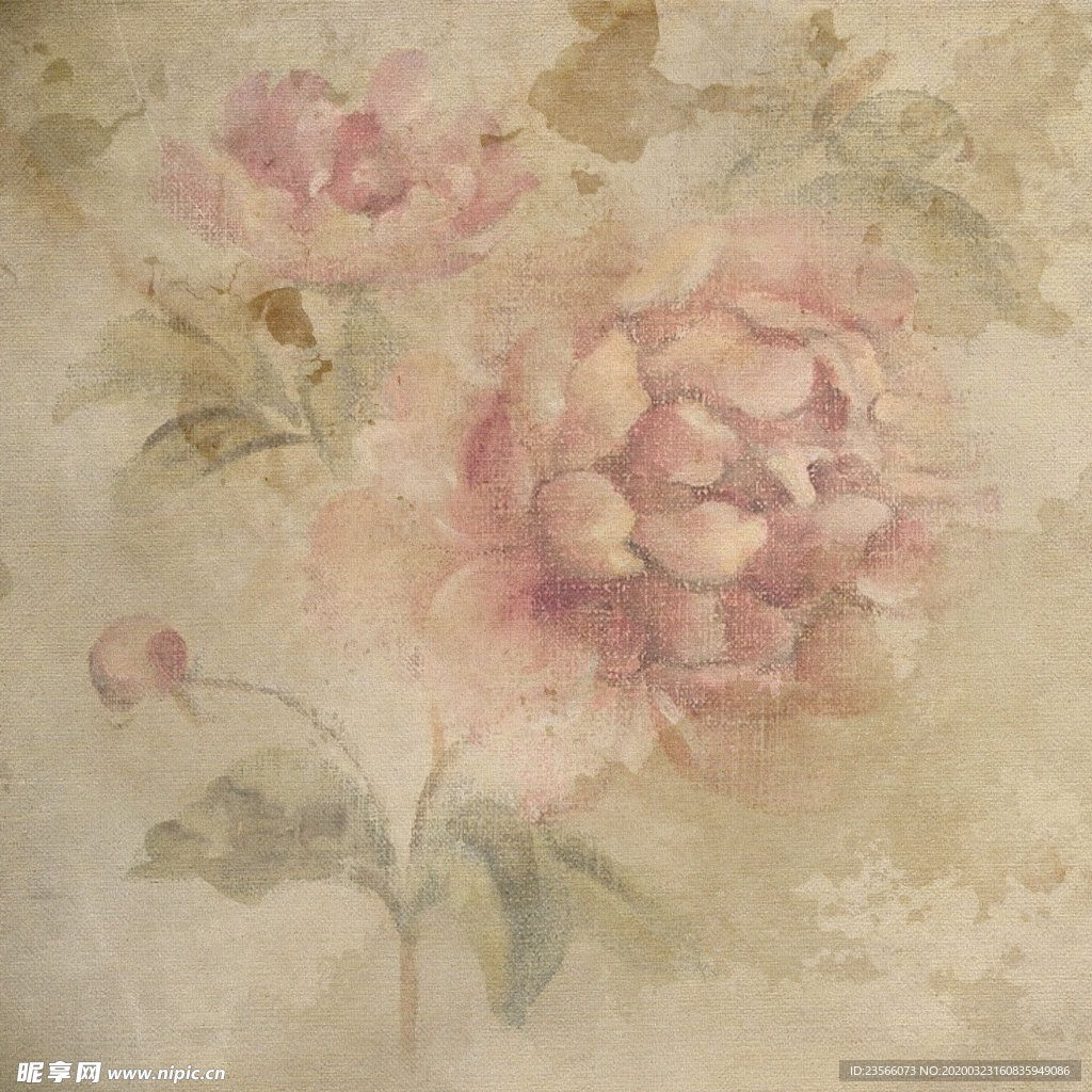 复古田园风花纹背景