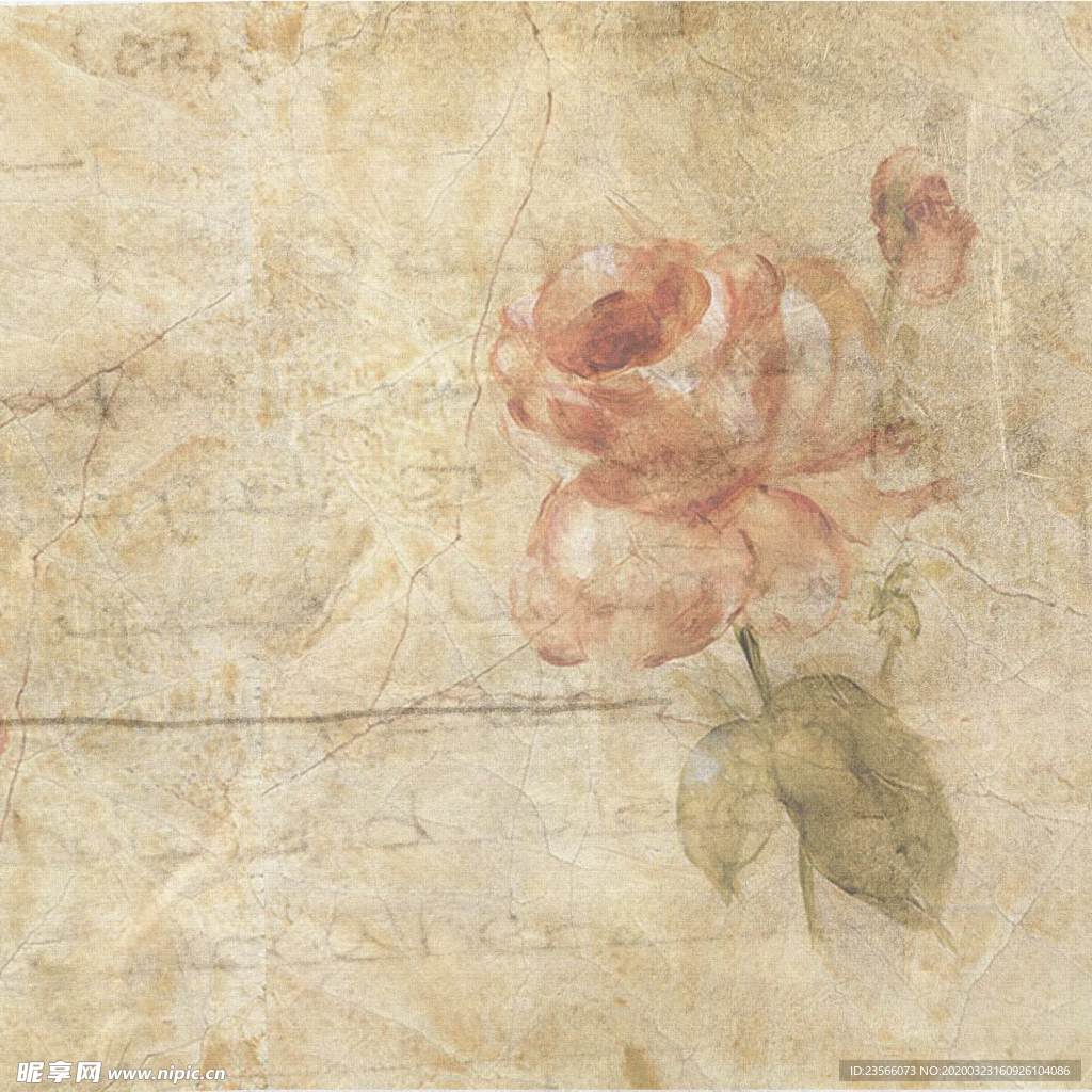 复古田园风花纹背景