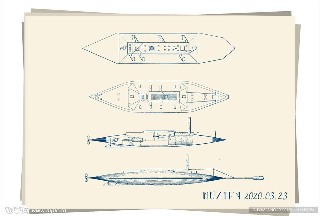 2款入 远洋船俯视图