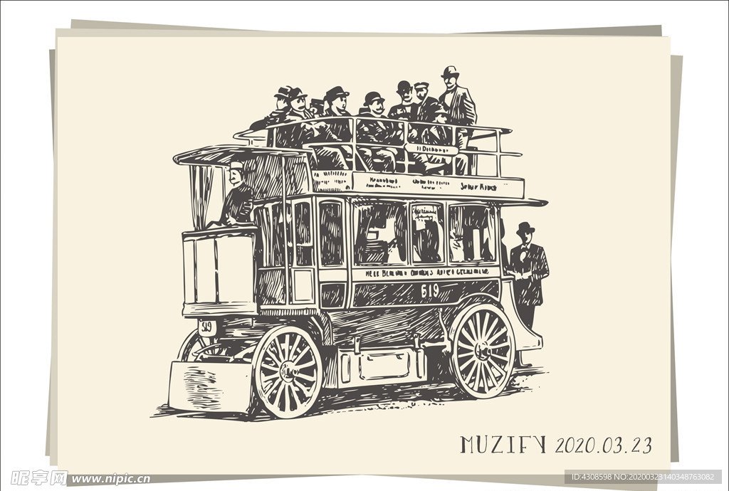 复古双层有轨电车