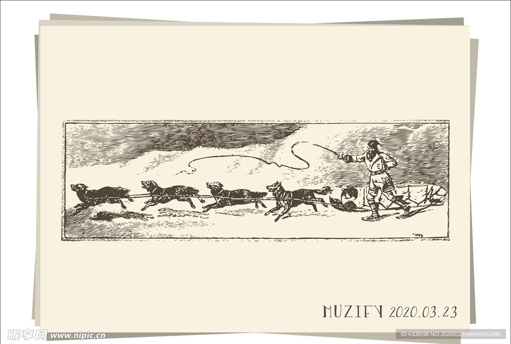 驾驶雪橇车的男子