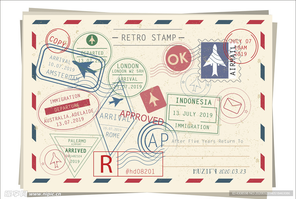 明信片邮戳信件