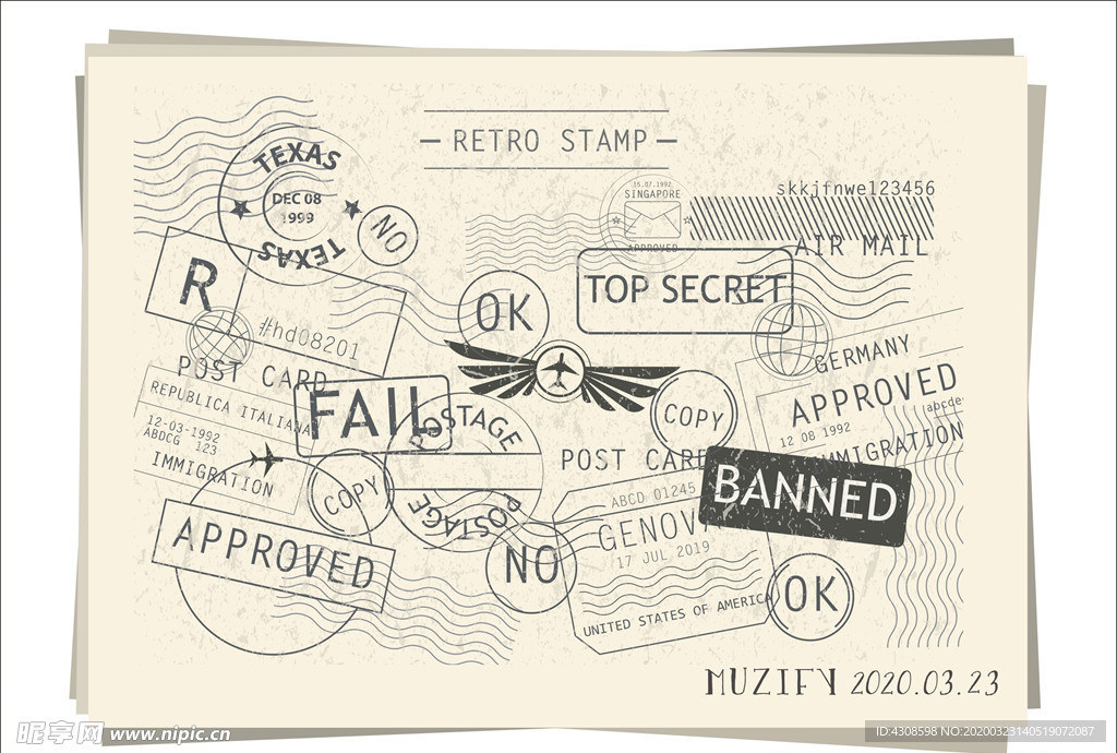 邮戳明信片底纹