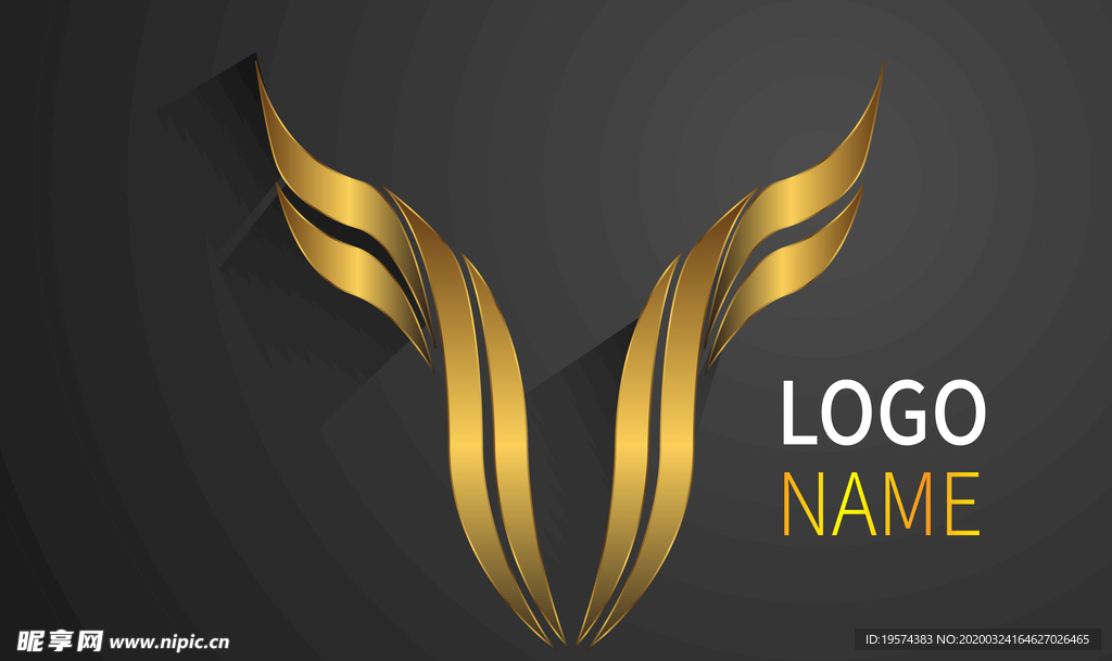 渐变 简约 翅膀 标志