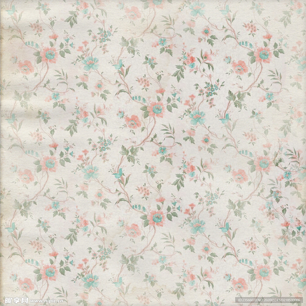 复古田园碎花图案背景