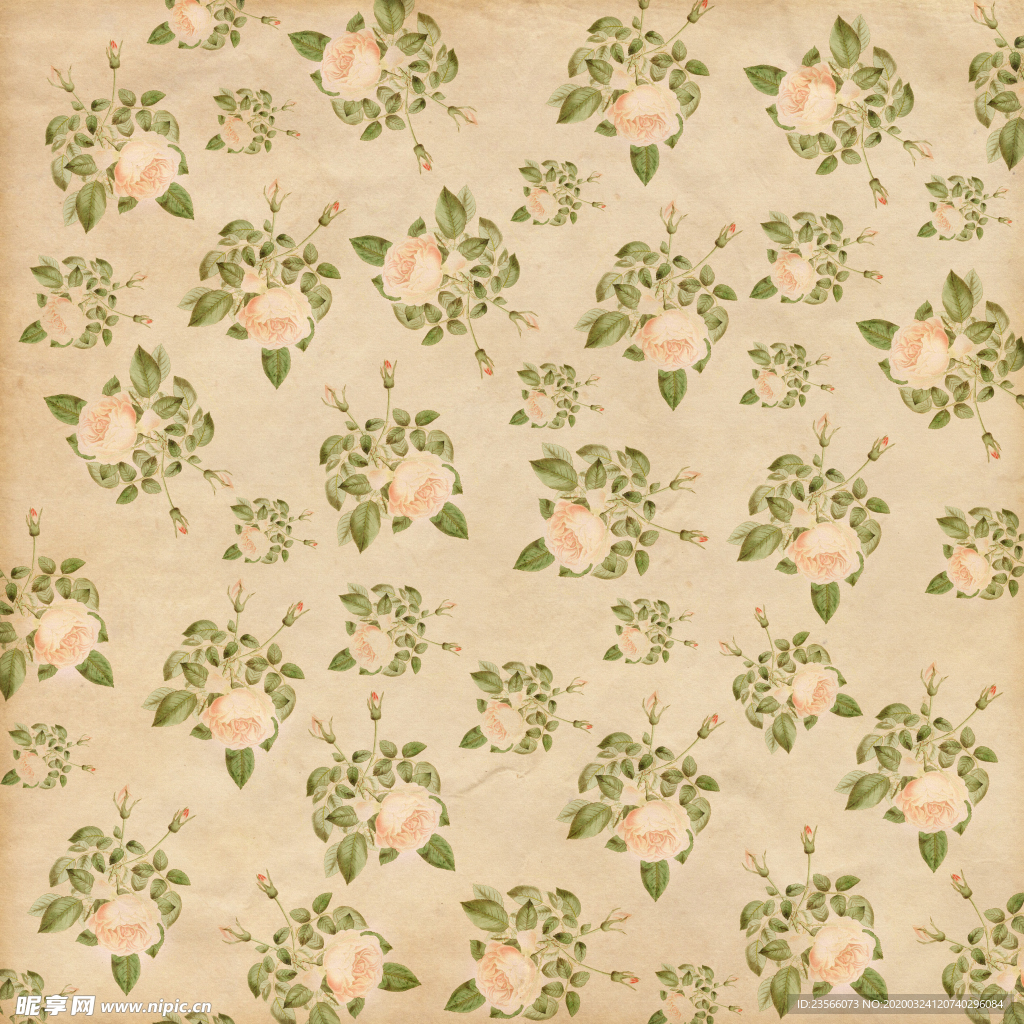 复古田园碎花图案背景