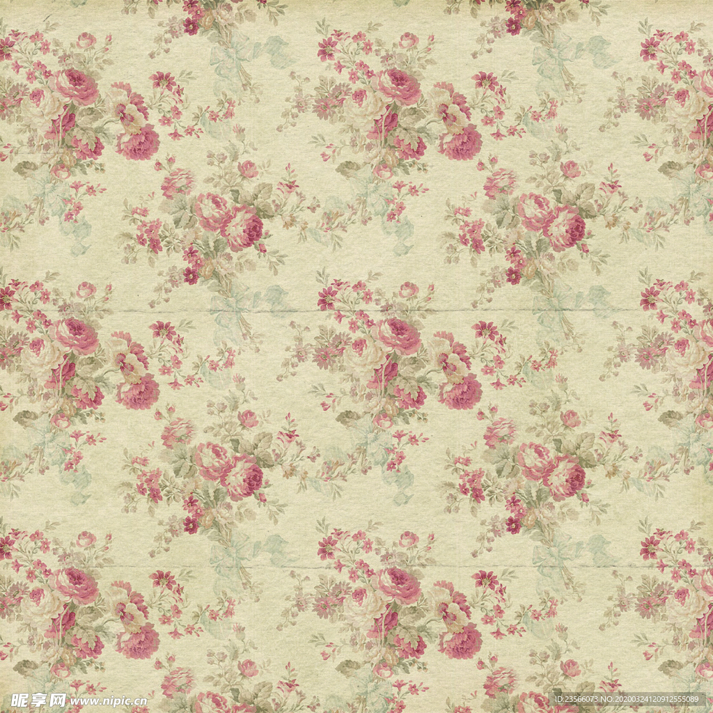 复古田园碎花图案背景