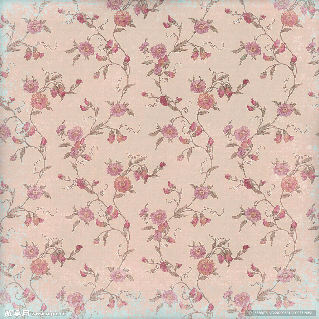 复古田园碎花图案背景