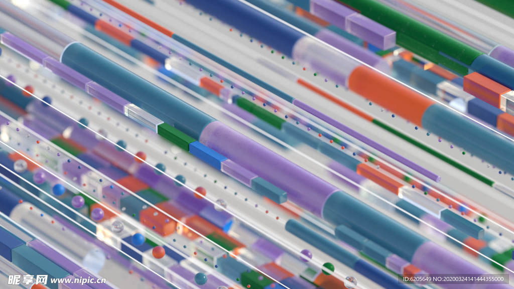 三维立体图形方块圆柱场景壁纸