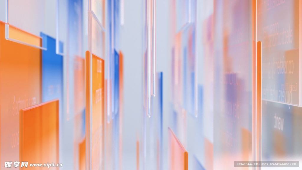 彩色玻璃橙色淡蓝色场景壁纸