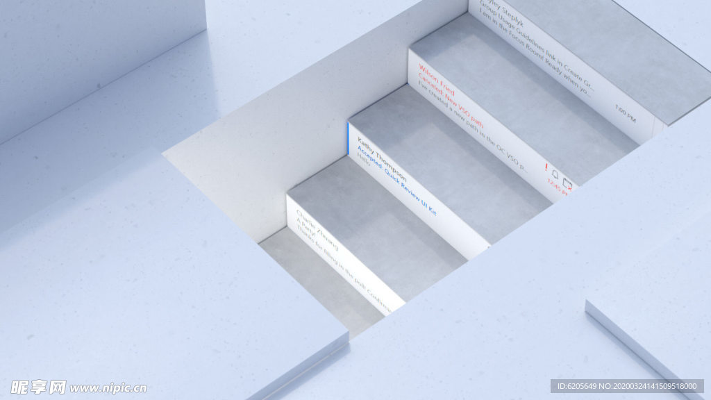 三维楼梯概念场景