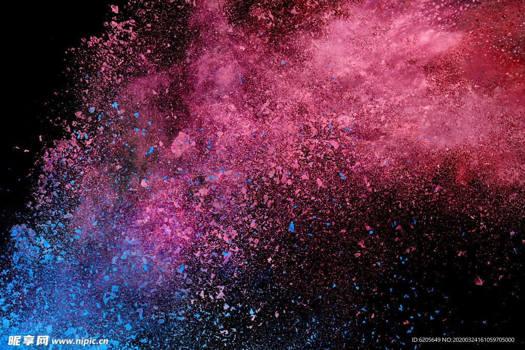 红底红蓝粉末飞溅壁纸