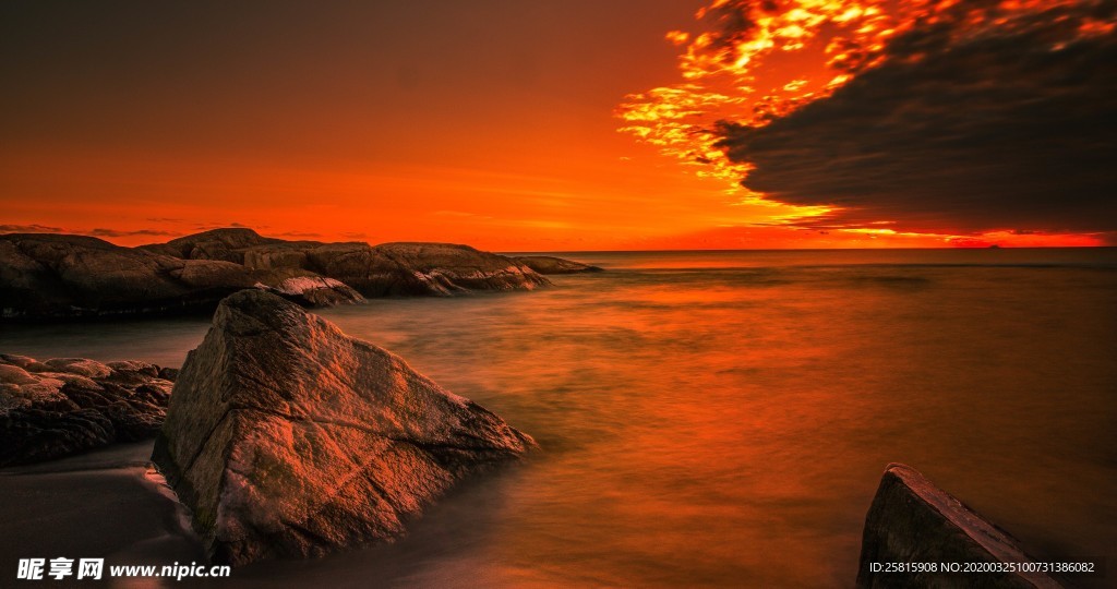 彩霞日出夕阳火烧云