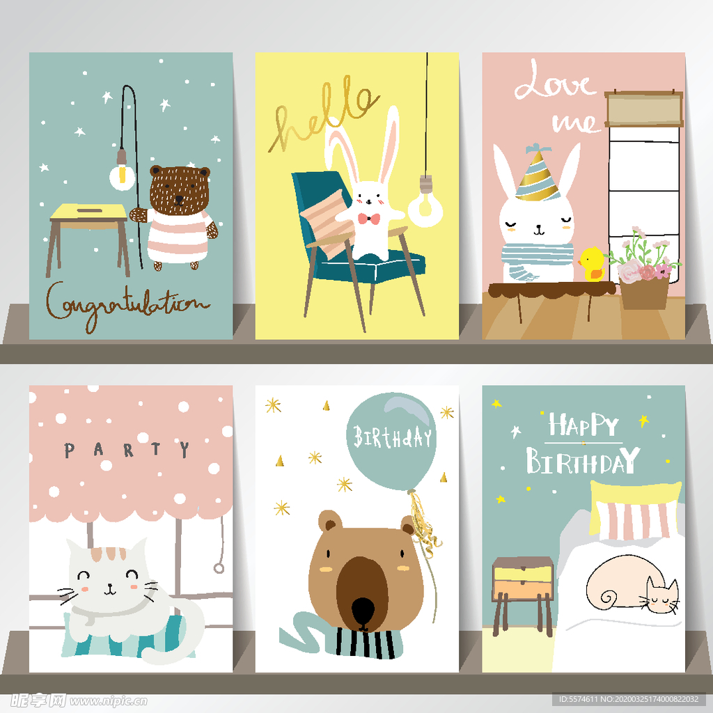 卡通儿童生日卡片