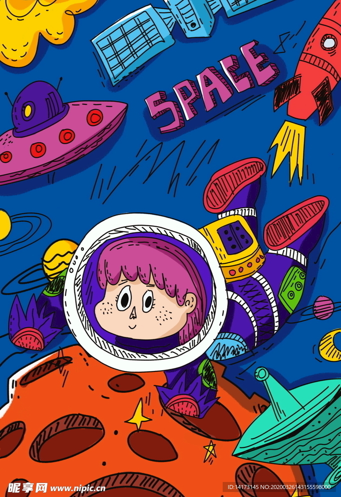 蒸汽波科技插画图片