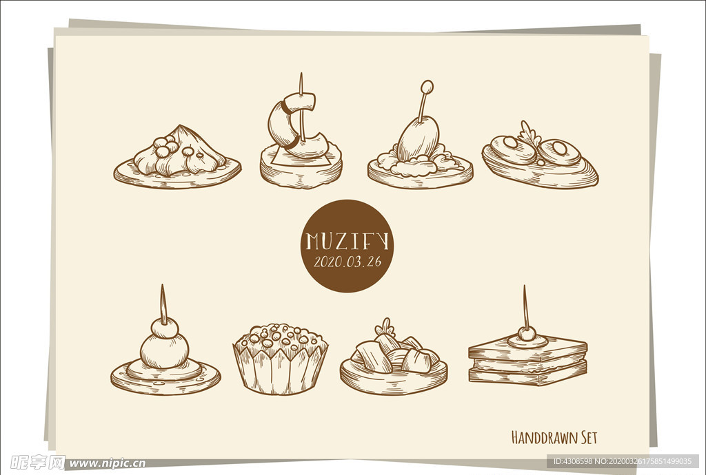 8款入点心手绘稿