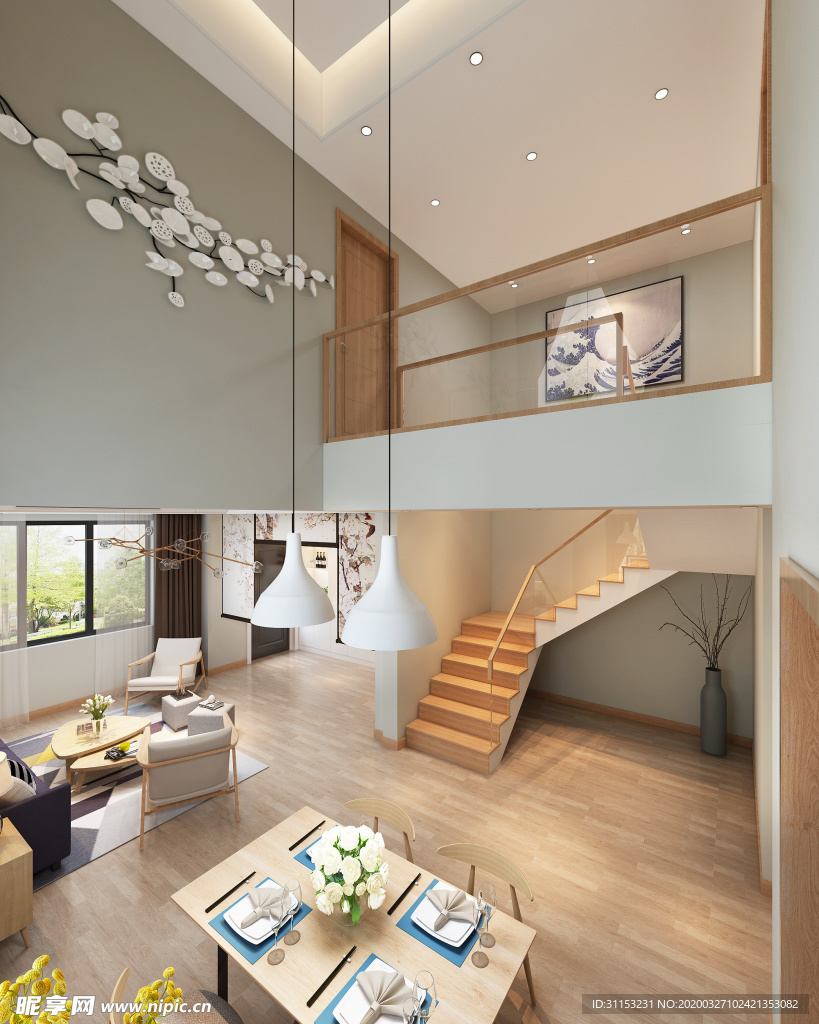 客餐厅 楼梯