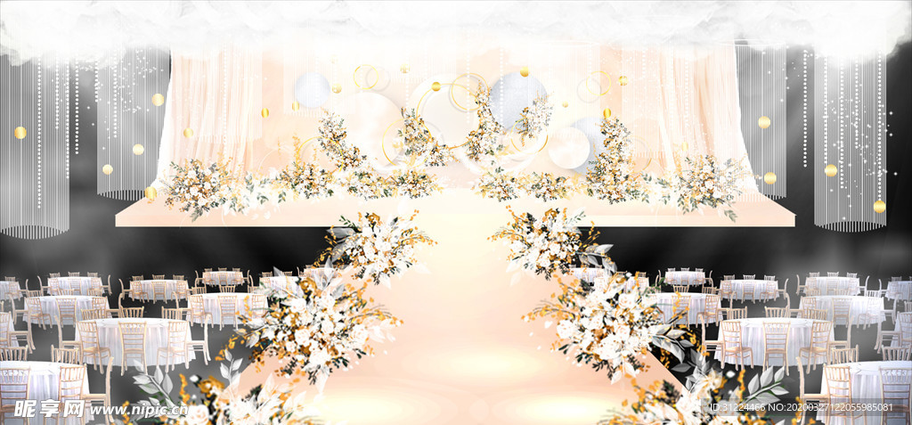 浅香槟色主题婚礼图片