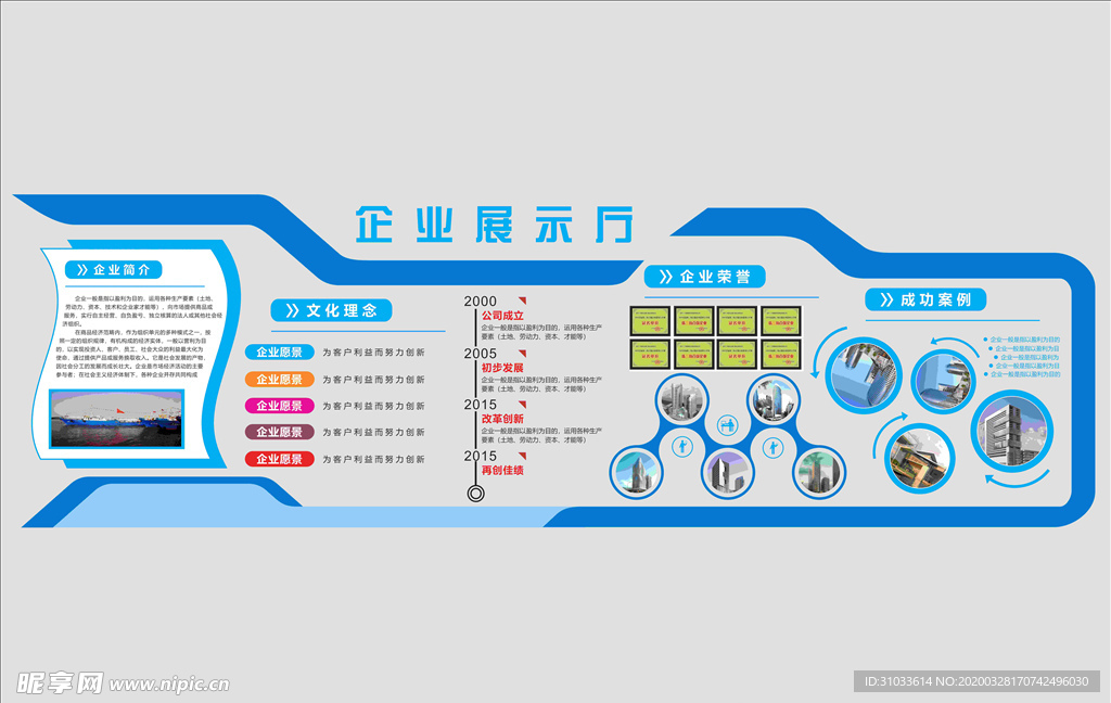 企业展示厅文化墙