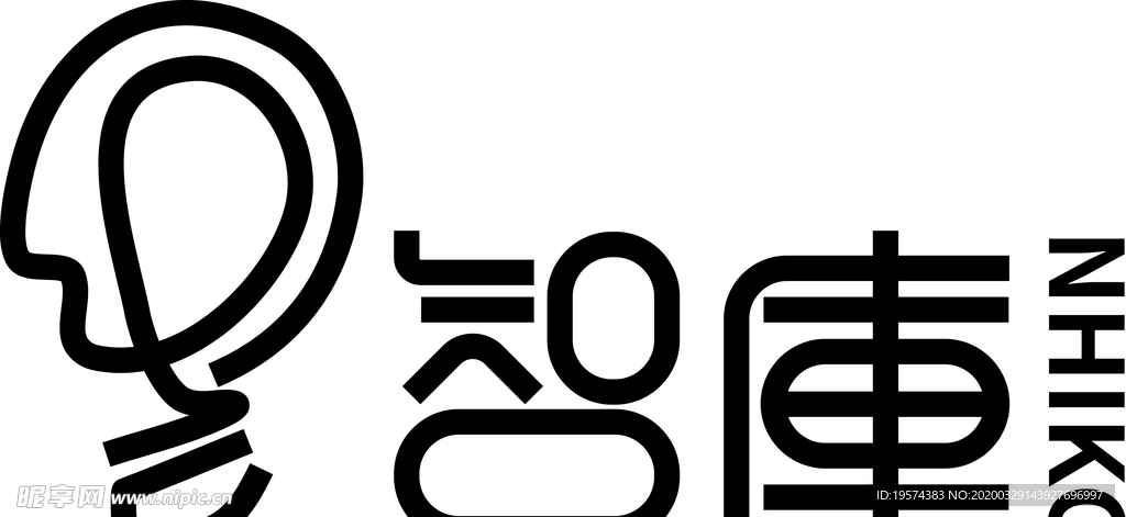 头脑灯泡智库logo图标设计