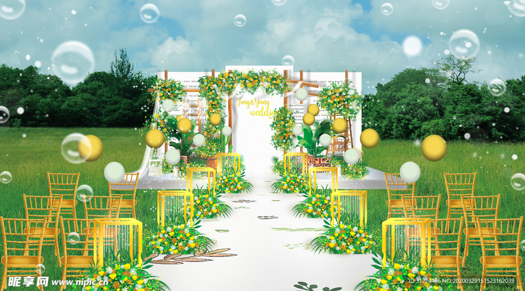 户外婚礼效果图