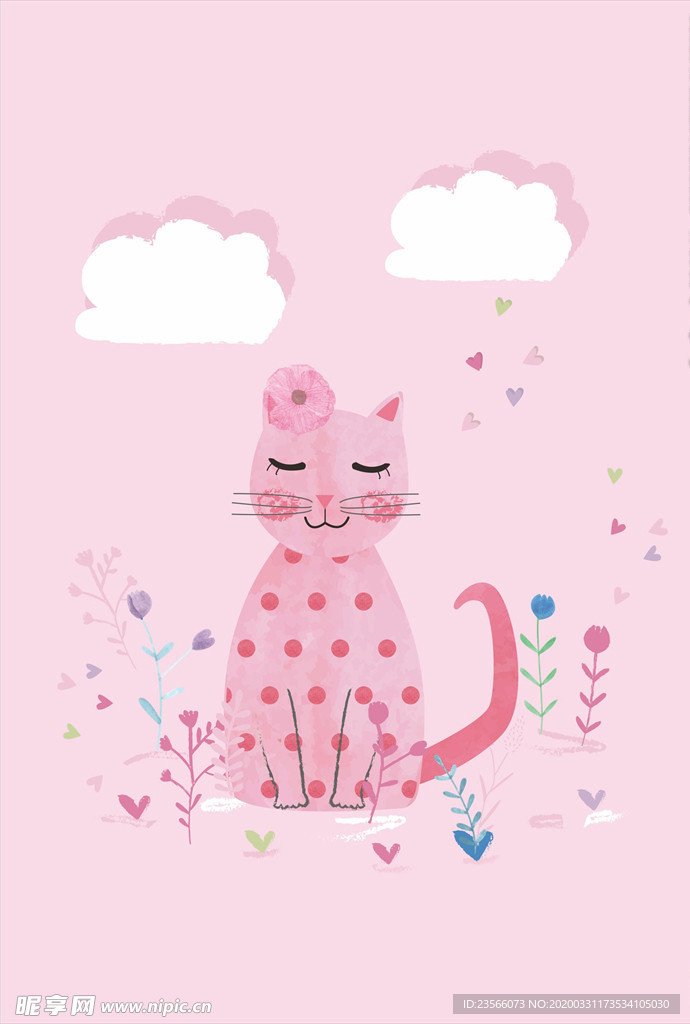 小清新涂鸦卡通插画