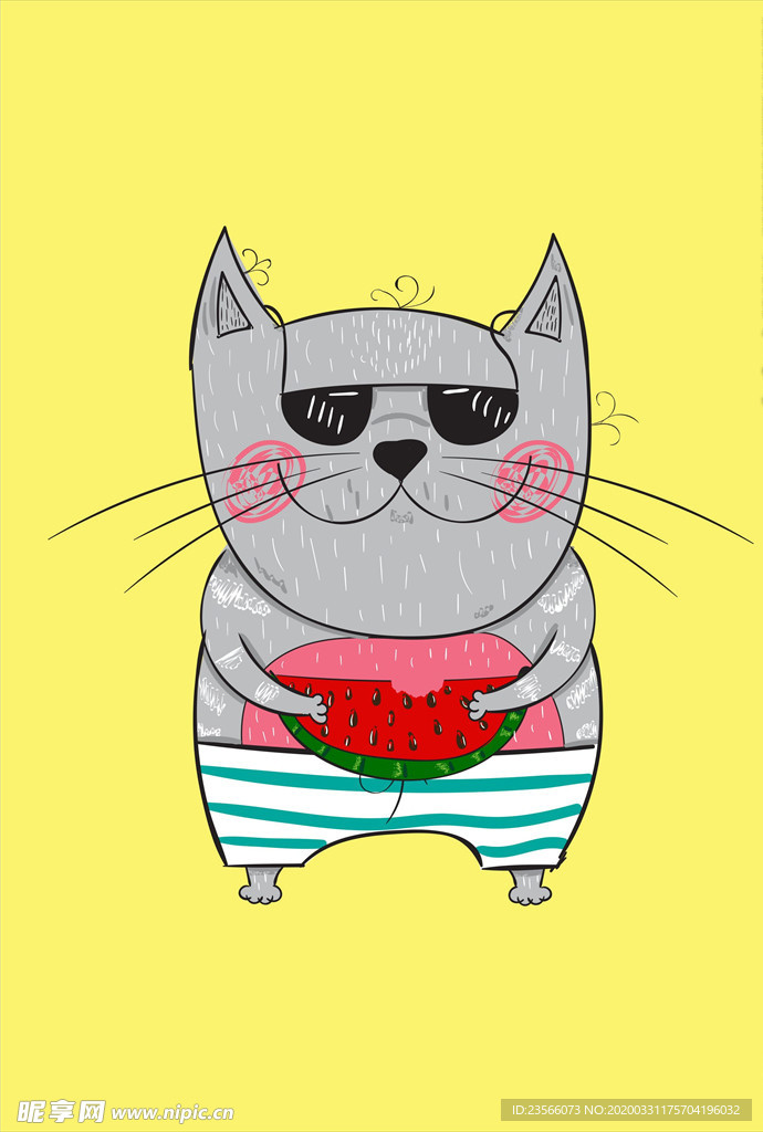 小清新涂鸦卡通插画