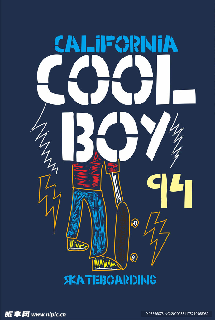 小清新涂鸦卡通插画