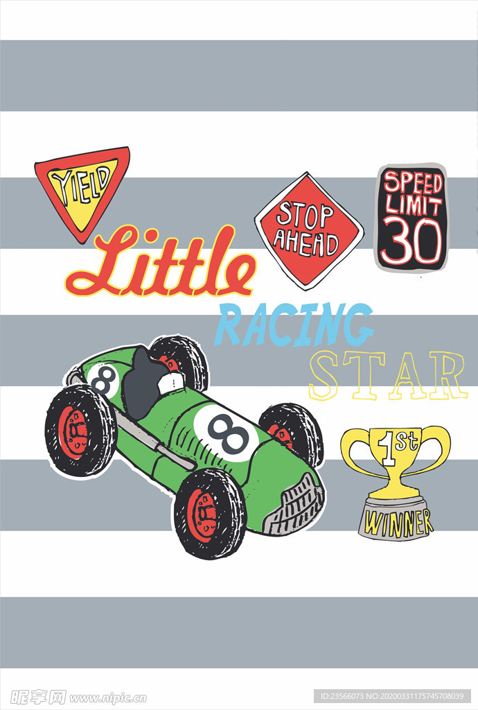 小清新涂鸦卡通插画