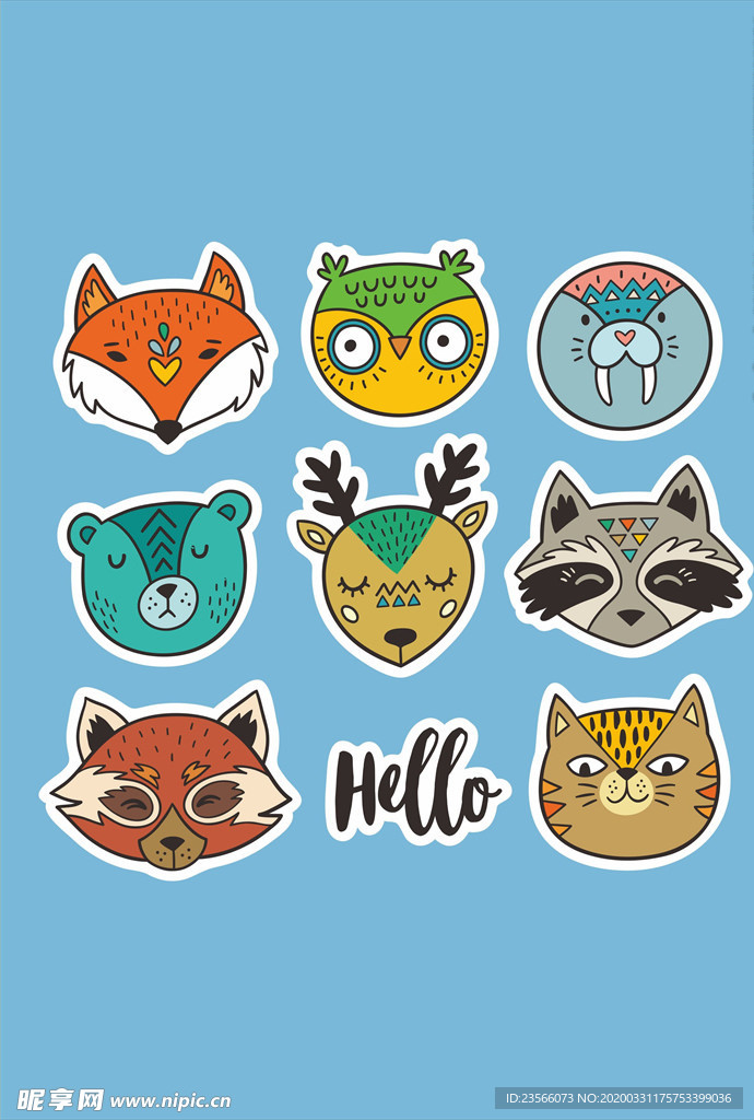 小清新涂鸦卡通插画