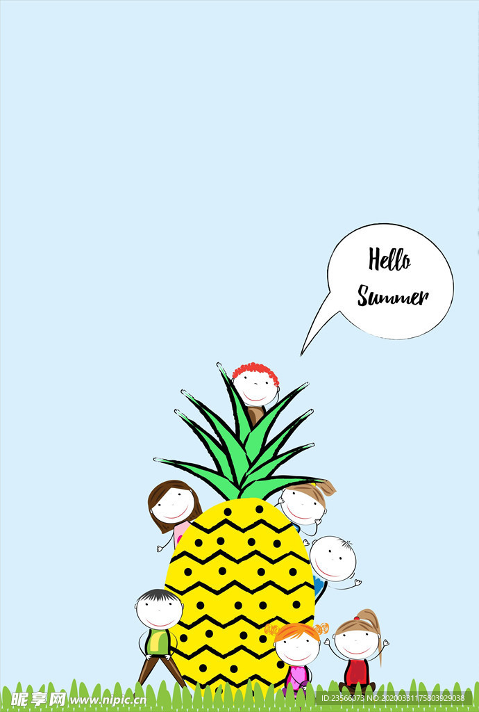 小清新涂鸦卡通插画