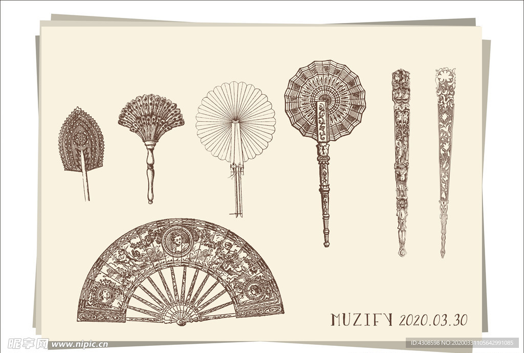 7款入欧式宫廷复古扇