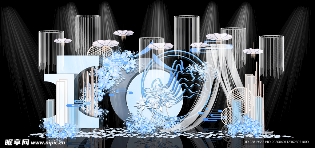 水墨新中国风婚礼设计背景