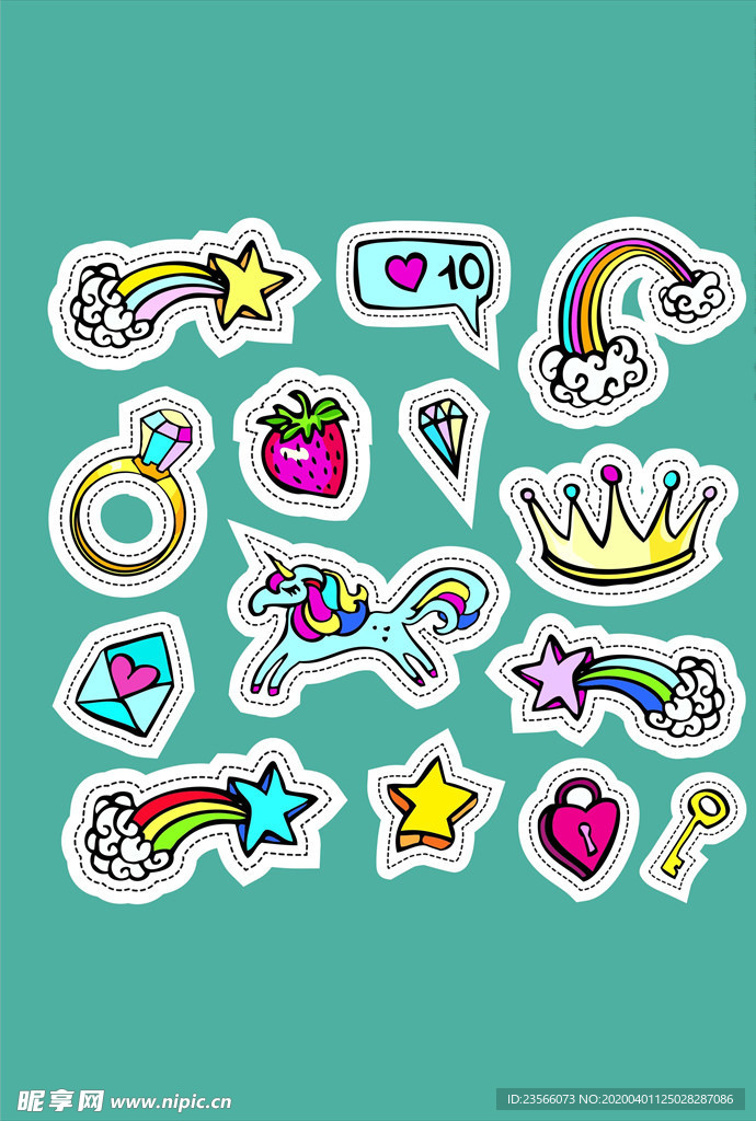 小清新涂鸦卡通插画